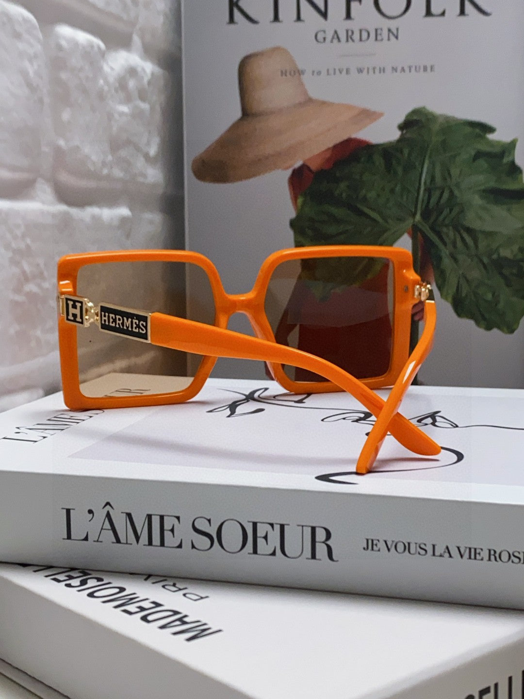Hermès Square Brown Lens Sunglasses for Women - detail image 2