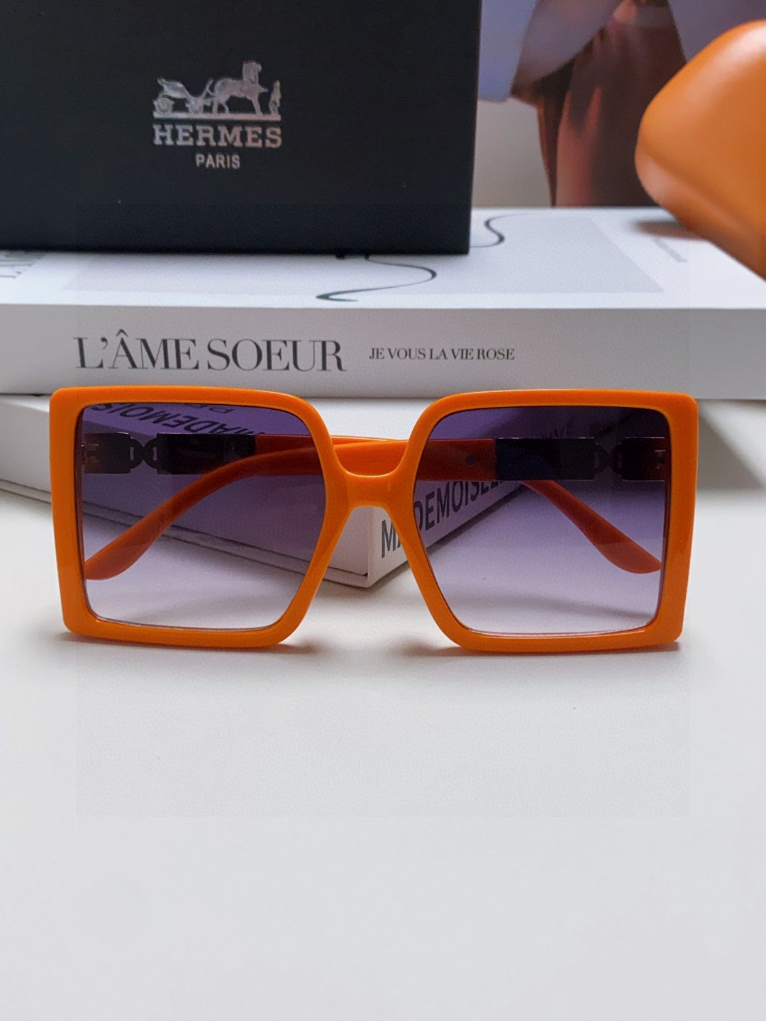 Hermès Square Red Lens Sunglasses for Women - 450015 - detail image 5