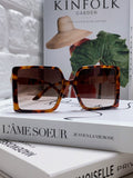 Hermès Square Red Lens Sunglasses for Women