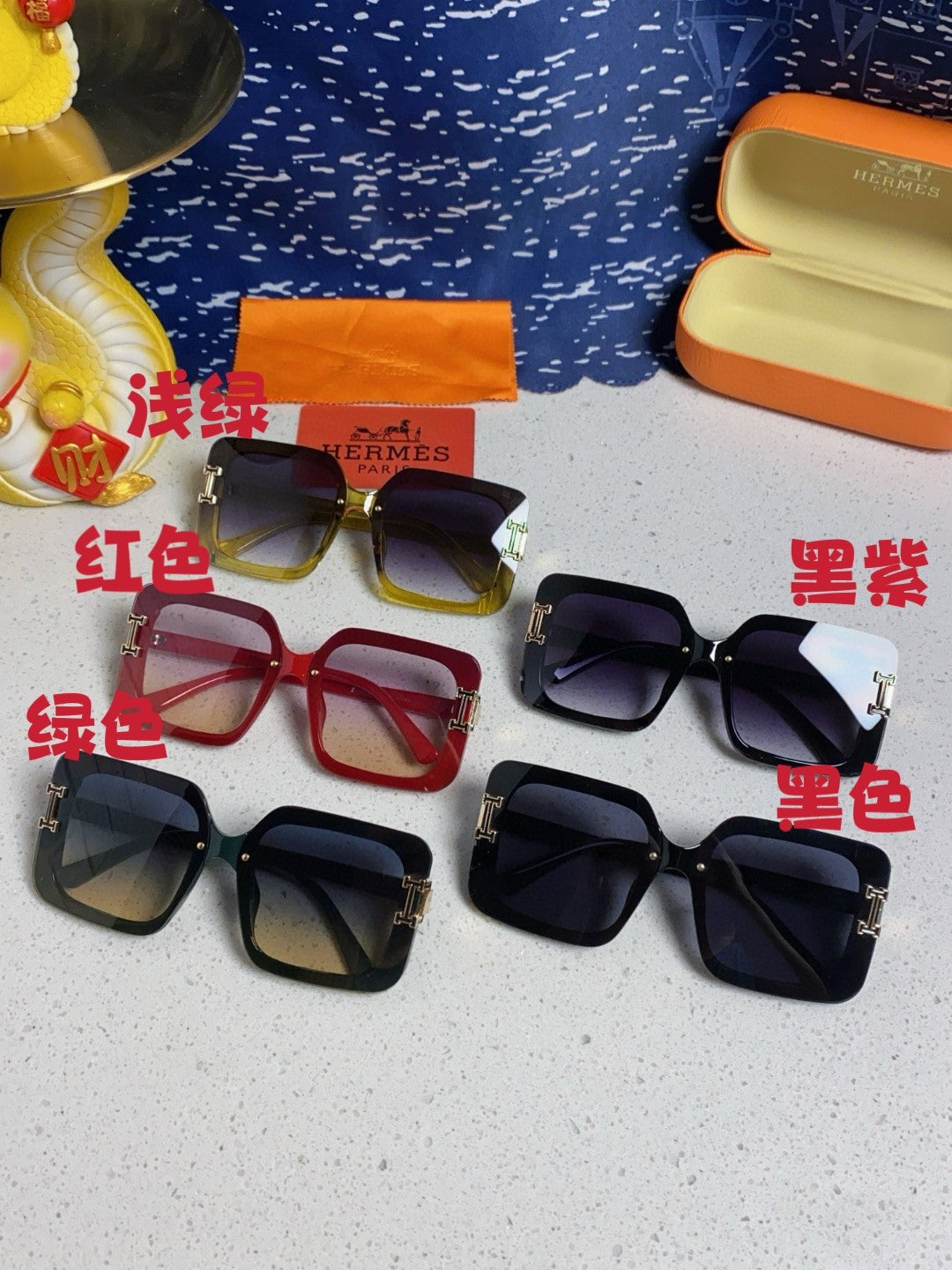 Hermès Square Brown Lens Sunglasses for Men & Women - 416506 - detail image 10