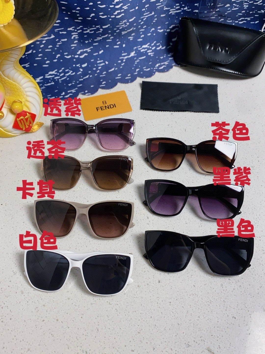 Fendi Polarized Cat-Eye Red Lens Sunglasses for Men & Women - detail image 12