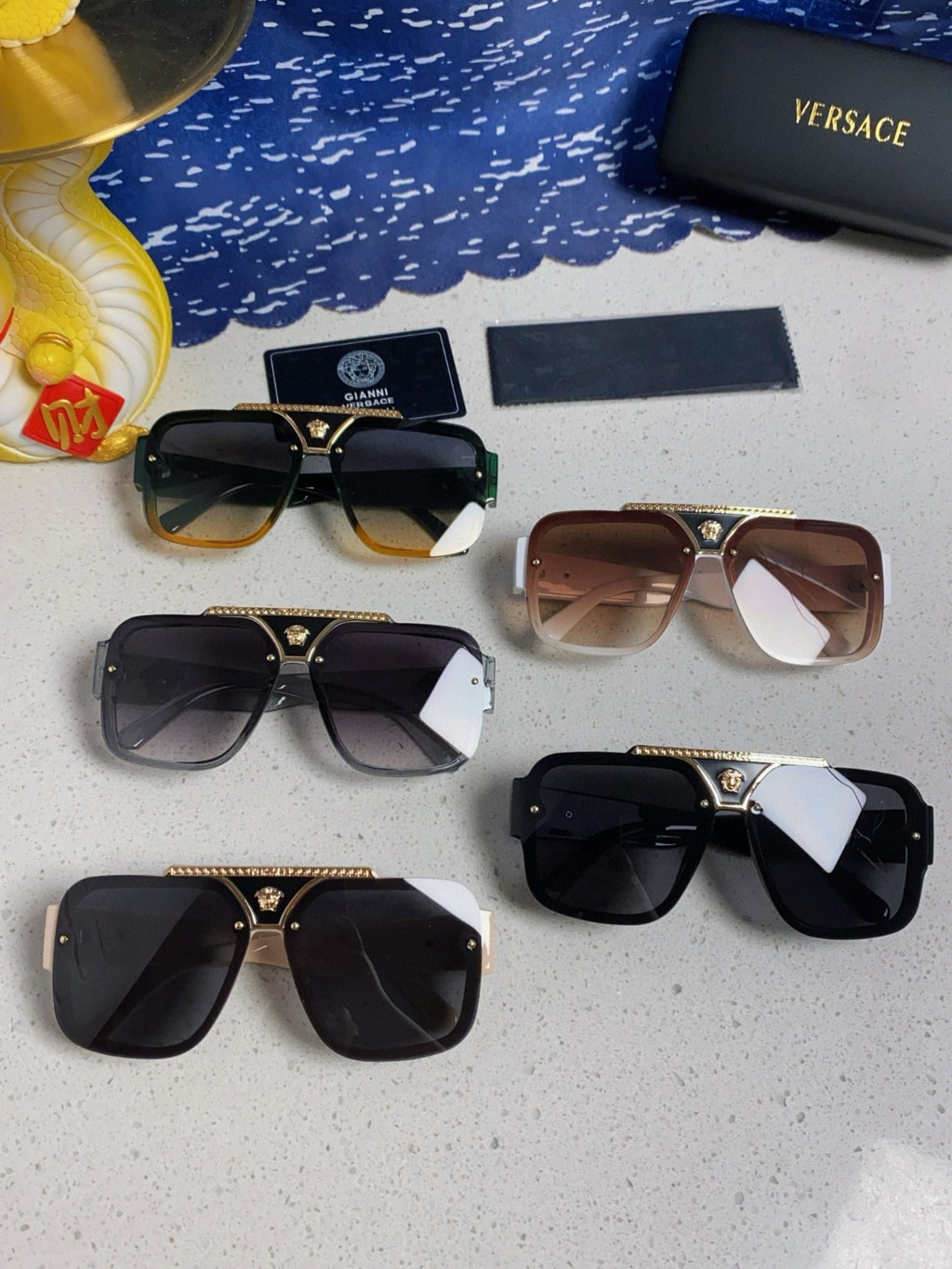 Versace Oversized Silver Lens Sunglasses for Men & Women - 487870 - detail image 11