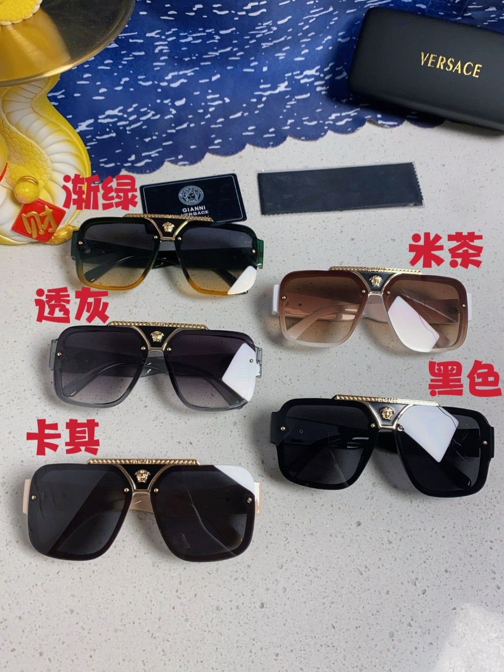 Versace Oversized Silver Lens Sunglasses for Men & Women - 487874 - detail image 11