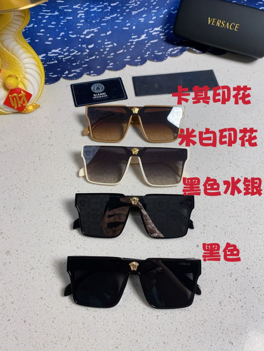 Versace Oversized Silver Lens Sunglasses for Men & Women - detail image 12