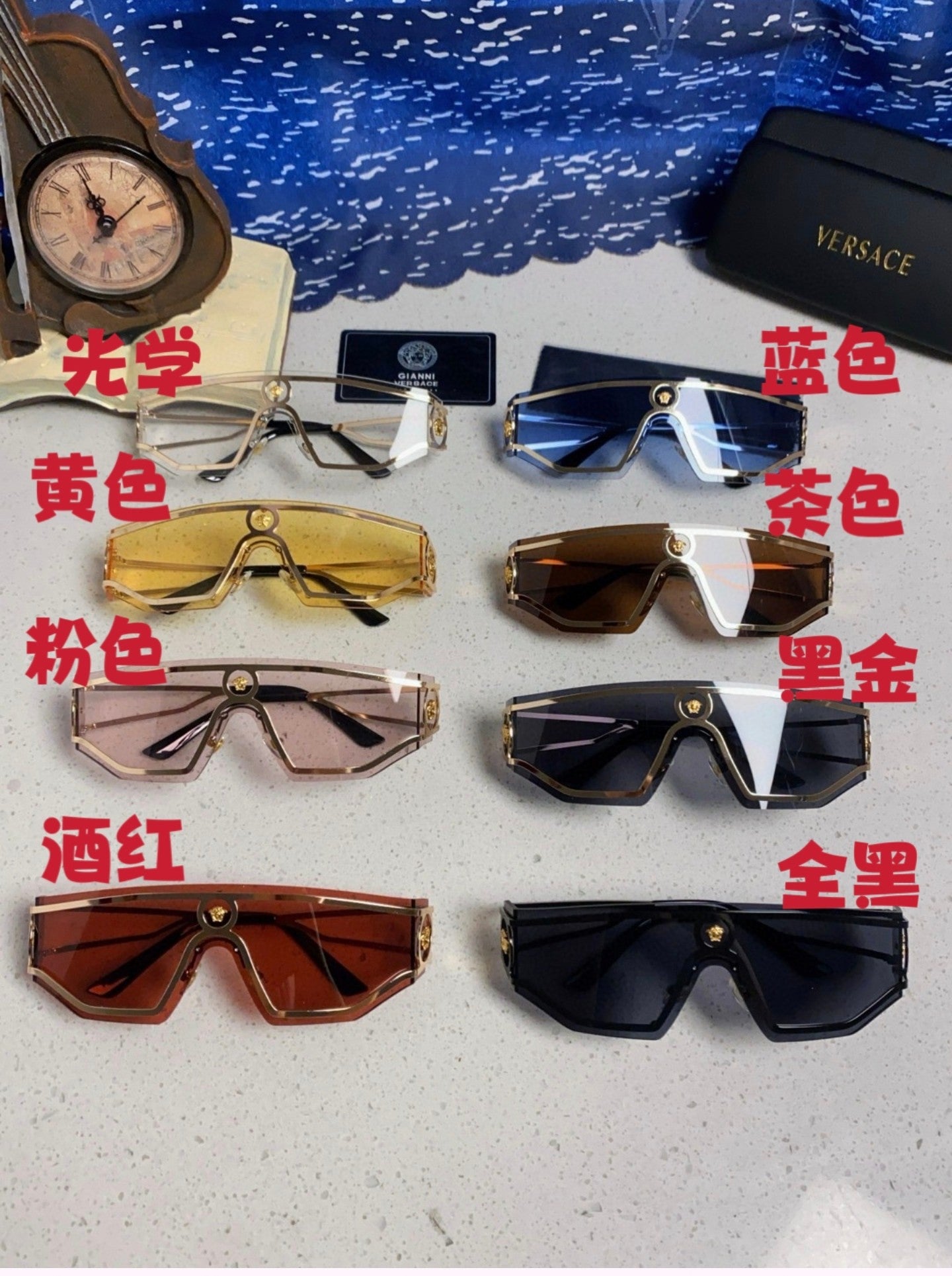 Versace Metal Oversized Silver Lens Sunglasses for Men & Women - detail image 11
