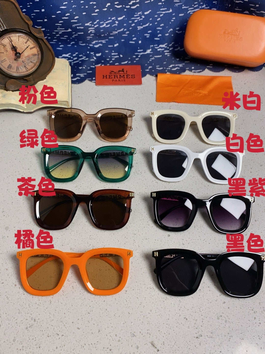 Hermès Metal Square Silver Lens Sunglasses for Men & Women - detail image 11