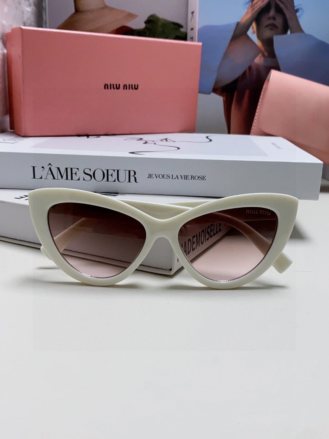 Miu Miu Cat-Eye Silver Lens Sunglasses for Men & Women - 449692 - detail image 6