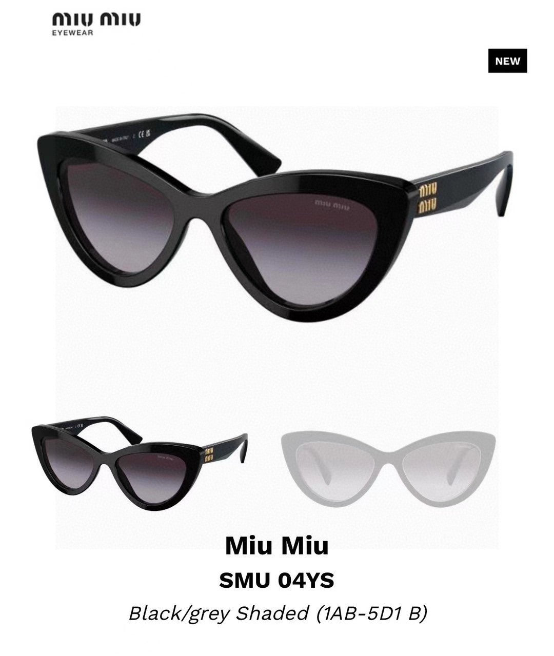 Miu Miu Cat-Eye Gray Lens Sunglasses for Men & Women - 449694