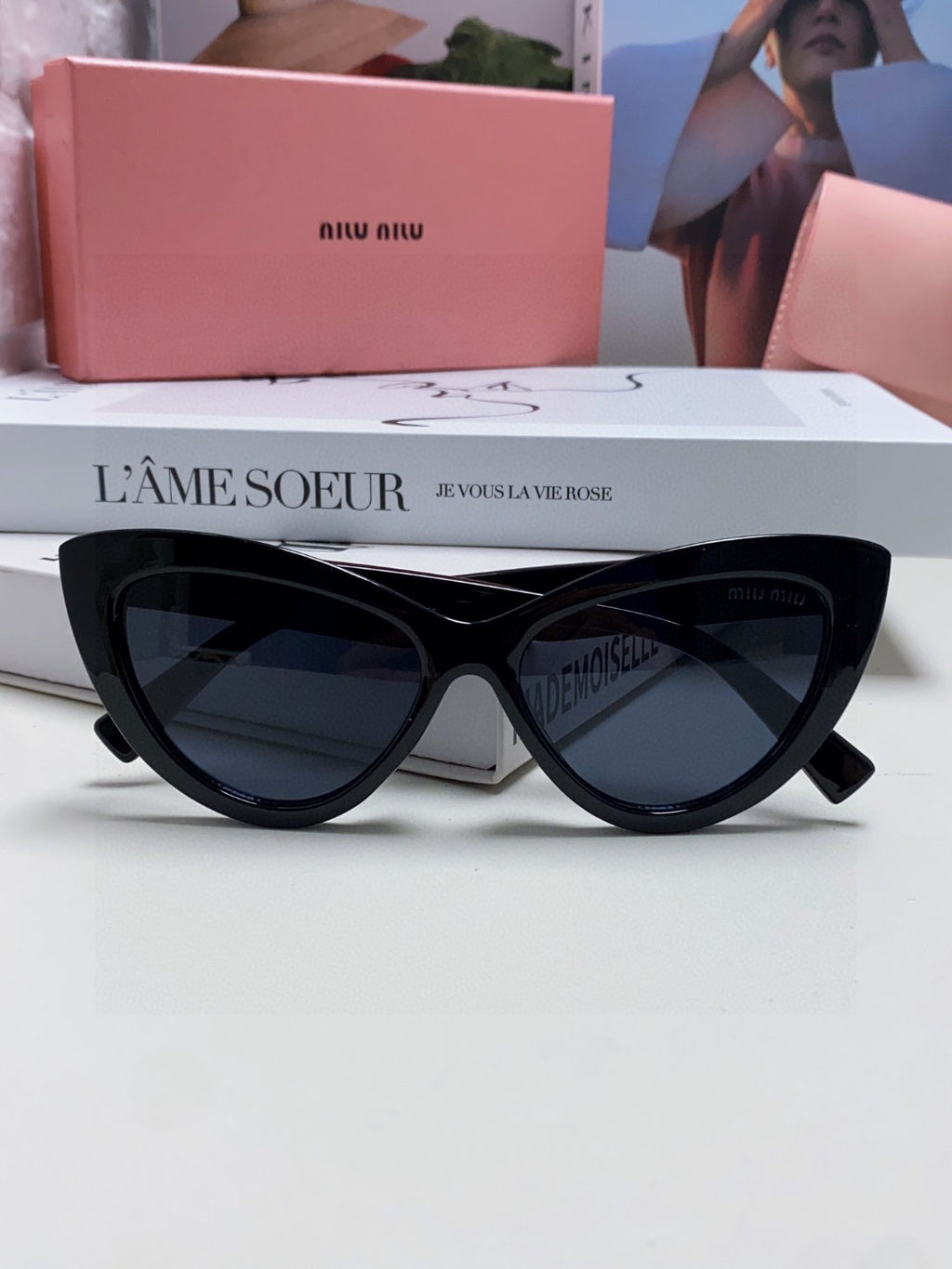 Miu Miu Cat-Eye Gray Lens Sunglasses for Men & Women - 449694 - detail image 8