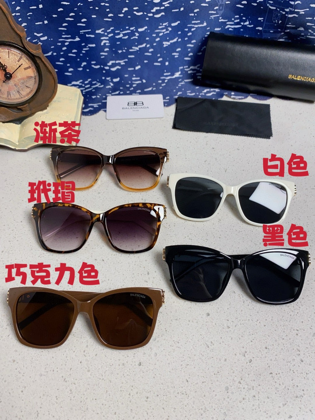 Balenciaga BB0102SA Fashion Blue Lens Sunglasses for Men & Women - detail image 11