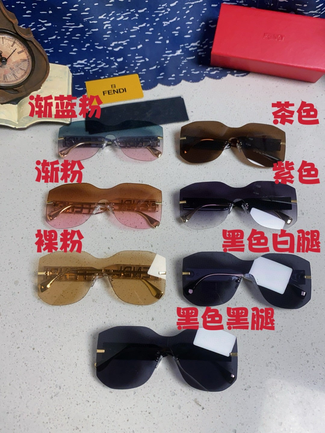 Fendi Lightweight Rimless Brown Lens Sunglasses for Men & Women - 383034 - detail image 9