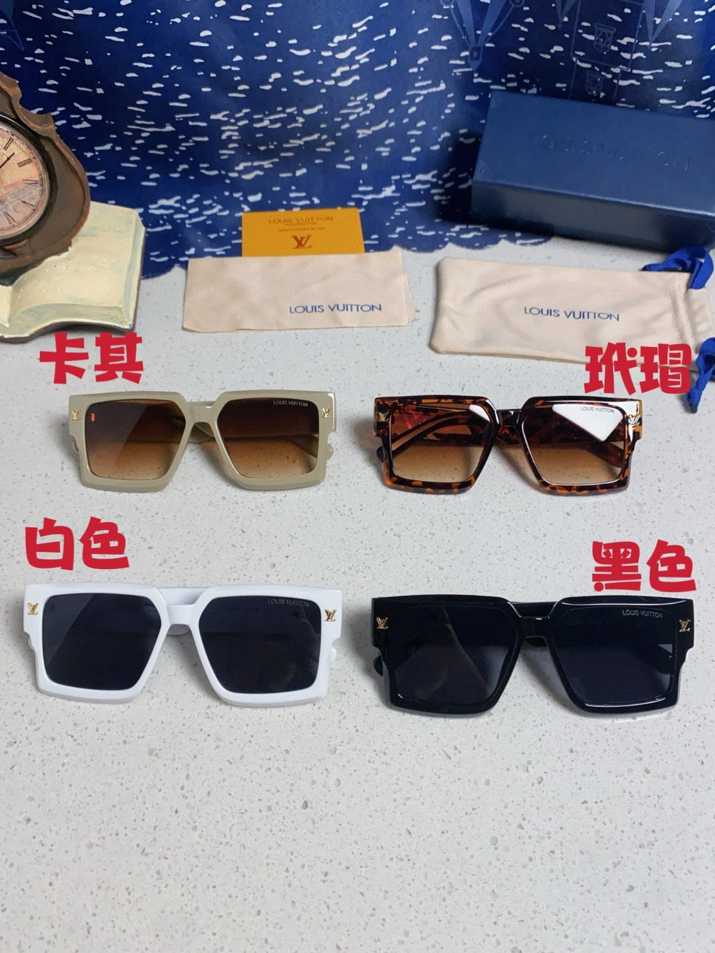 Louis Vuitton Square Gray Lens Sunglasses for Men & Women - 398164 - detail image 12