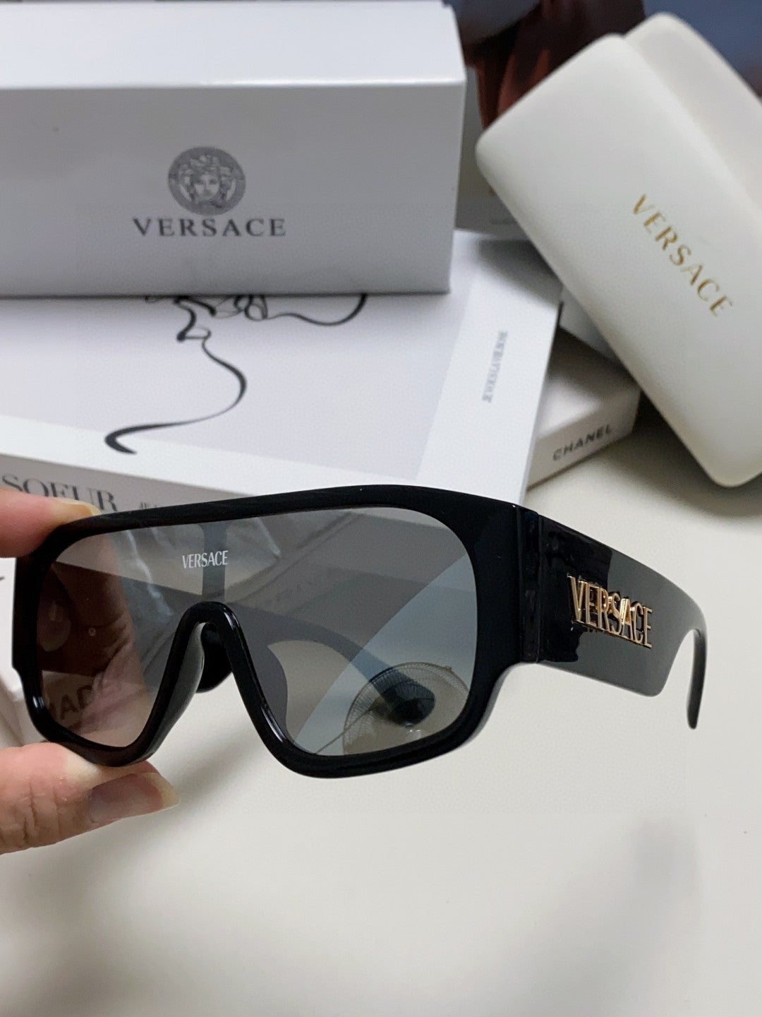 Versace Aviator Gray Lens Sunglasses for Men & Women - 449855 - detail image 5