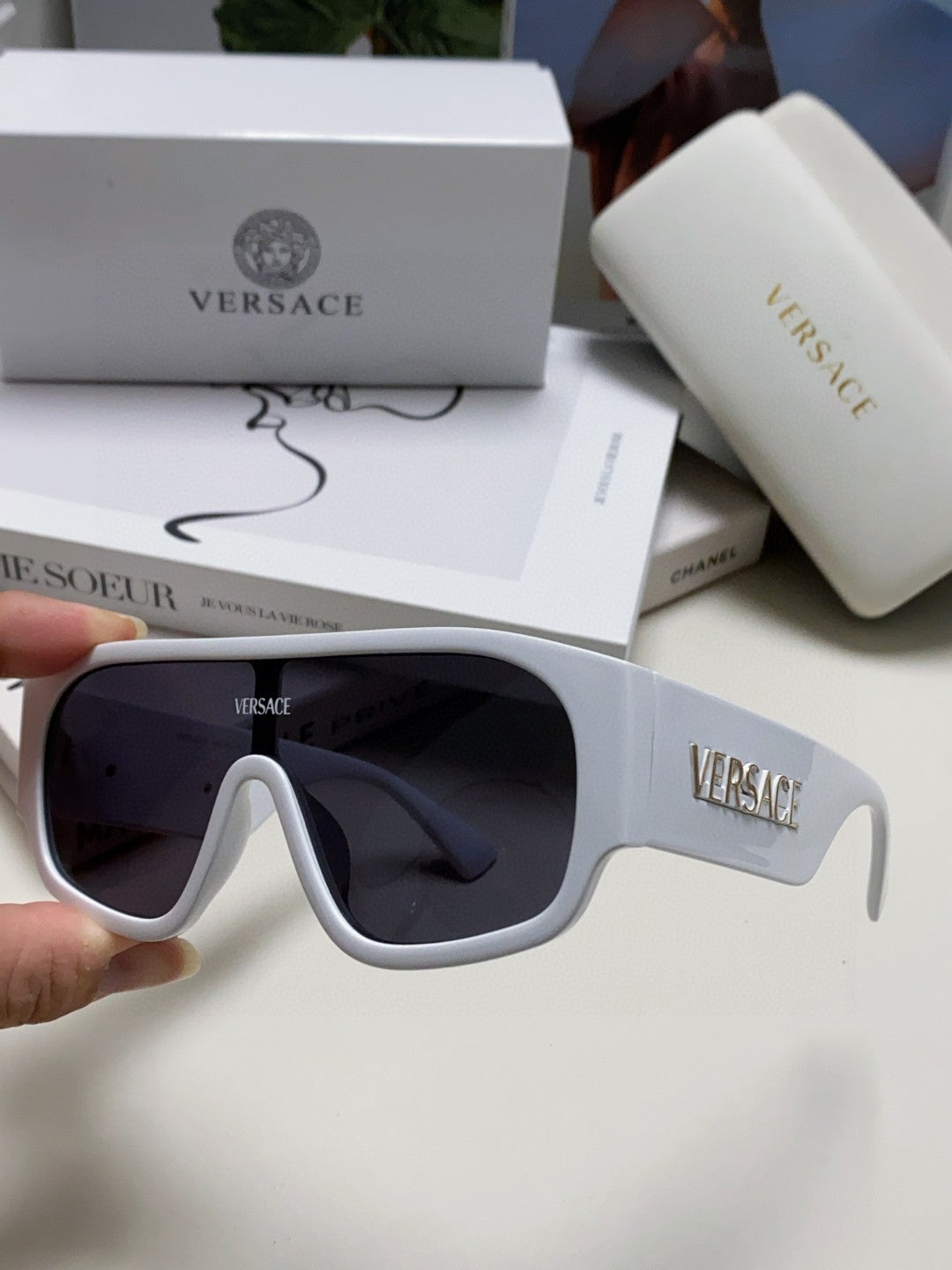 Versace Aviator Black Lens Sunglasses for Men & Women - 449858 - detail image 4
