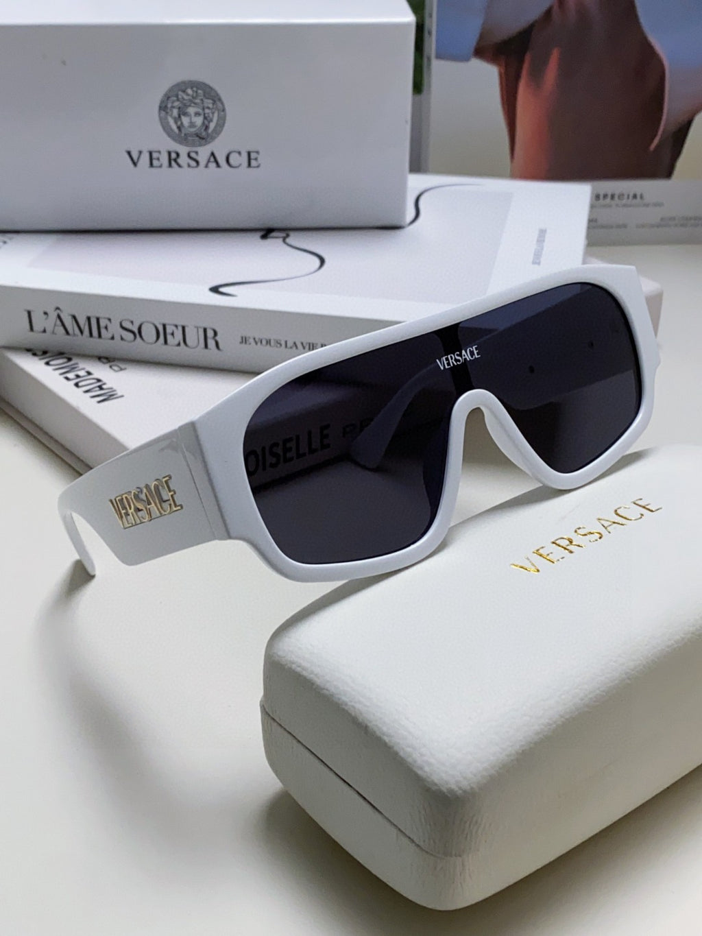 Versace Aviator Black Lens Sunglasses for Men & Women - 449858 - detail image 6