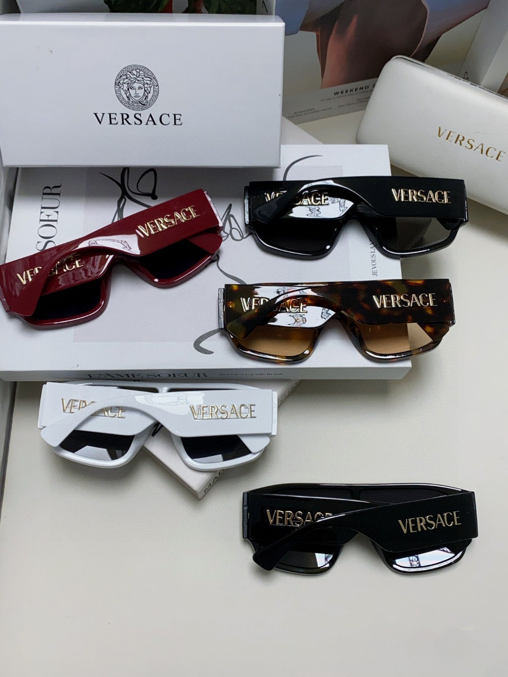 Versace Aviator Gold Lens Sunglasses for Men & Women - detail image 2