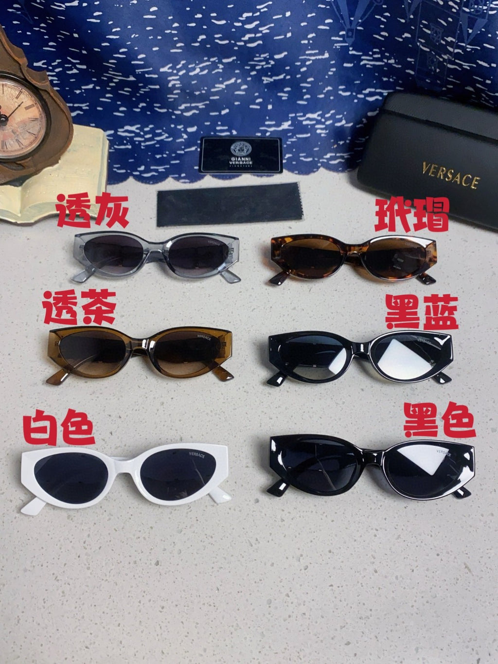 Versace Cat-Eye Gold Lens Sunglasses for Women - detail image 12