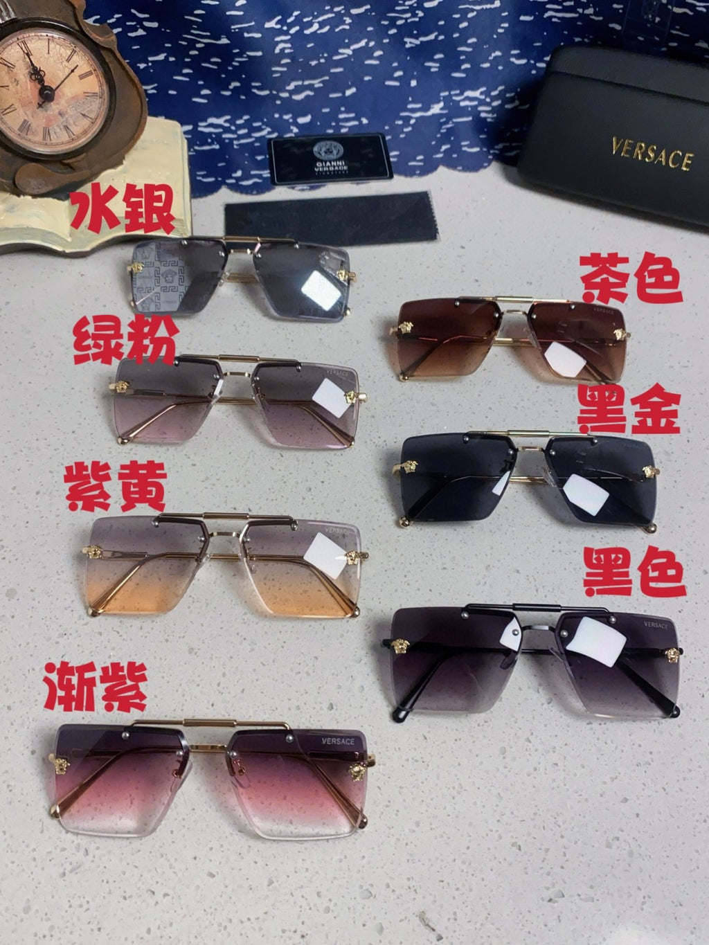 Versace Lightweight Rimless Silver Lens Sunglasses for Men & Women - 487880 - detail image 12