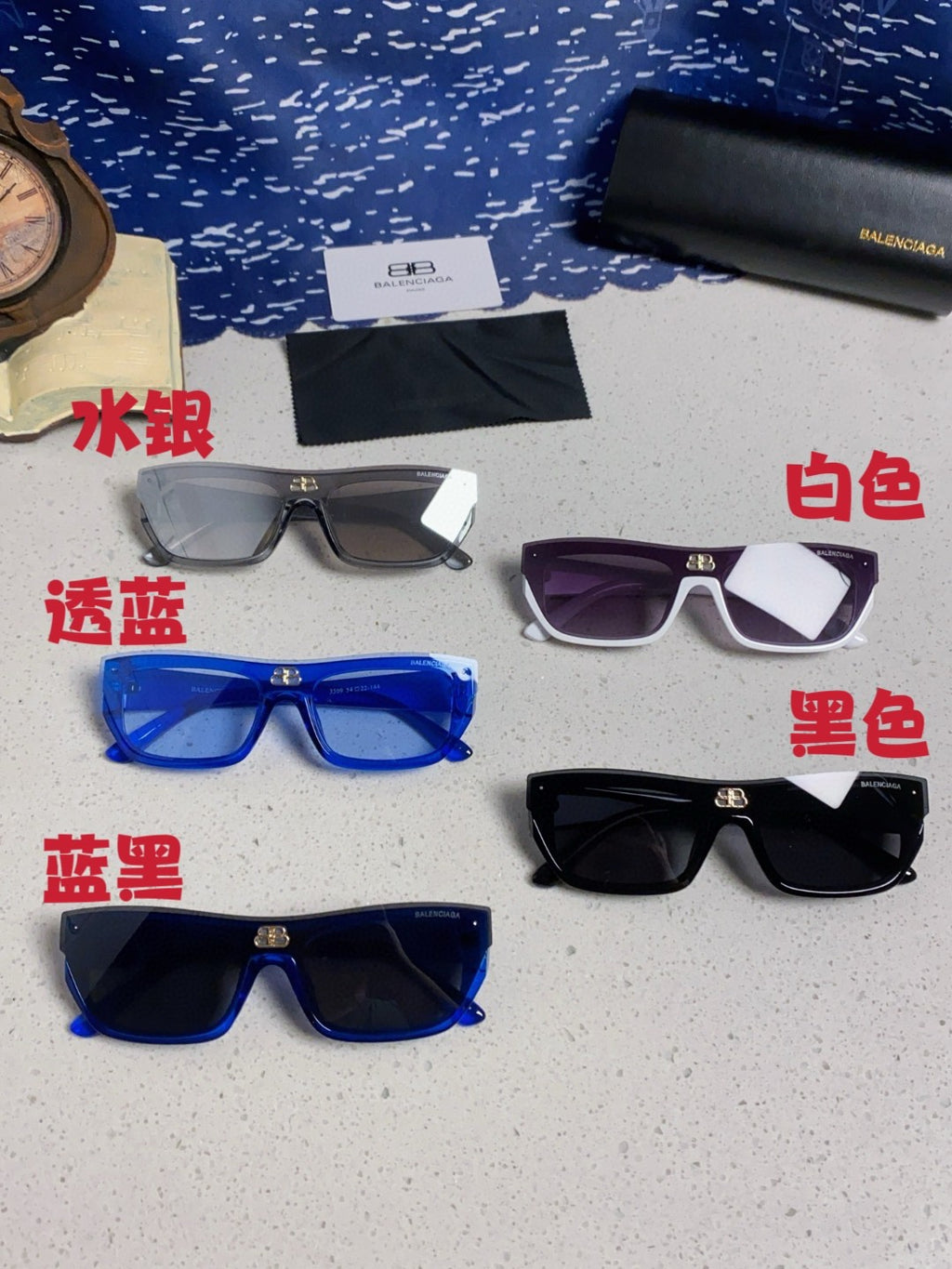 Balenciaga Browline Blue Lens Sunglasses for Men & Women - 487529 - detail image 12