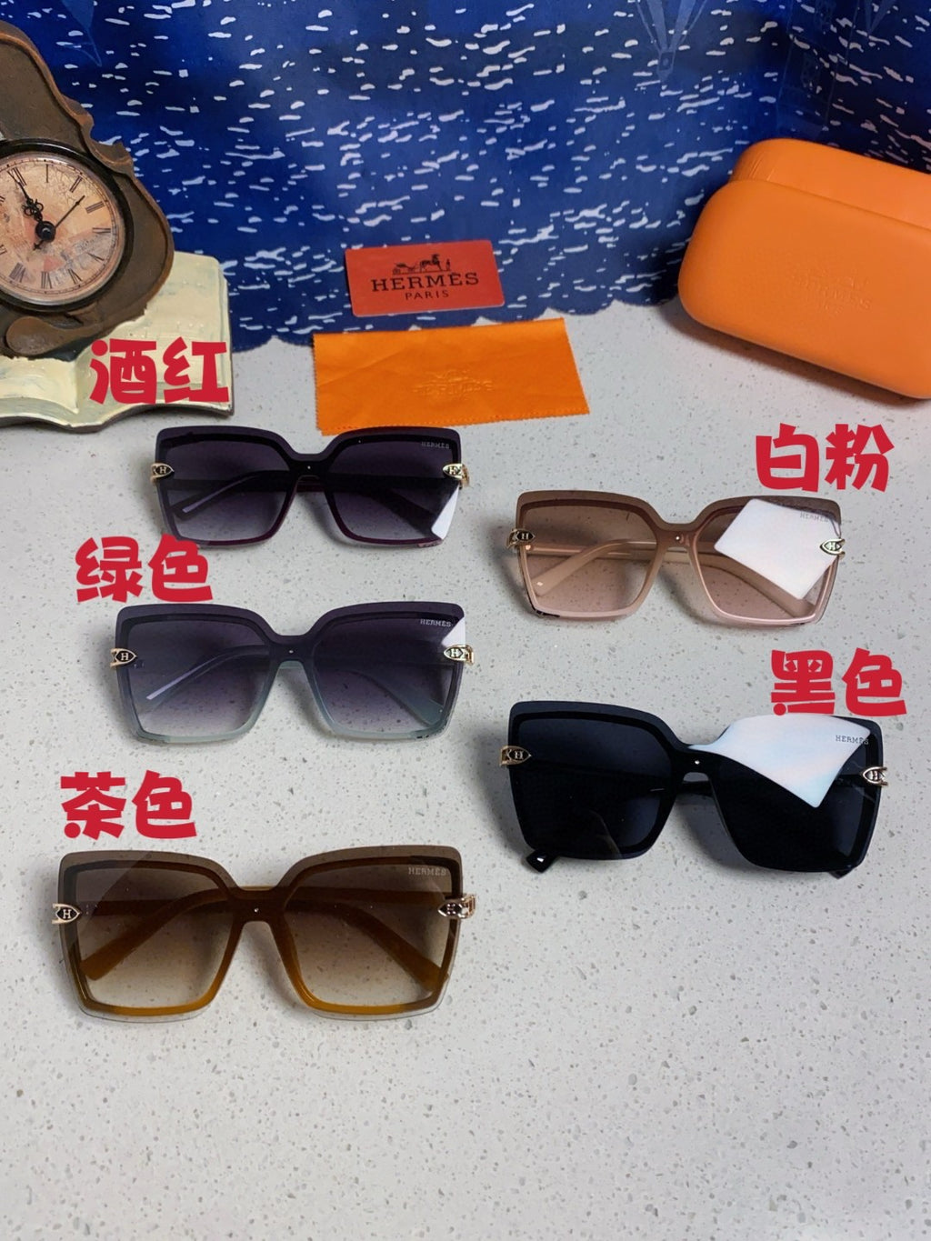 Hermès Square Black Lens Sunglasses for Men & Women - 466432 - detail image 11