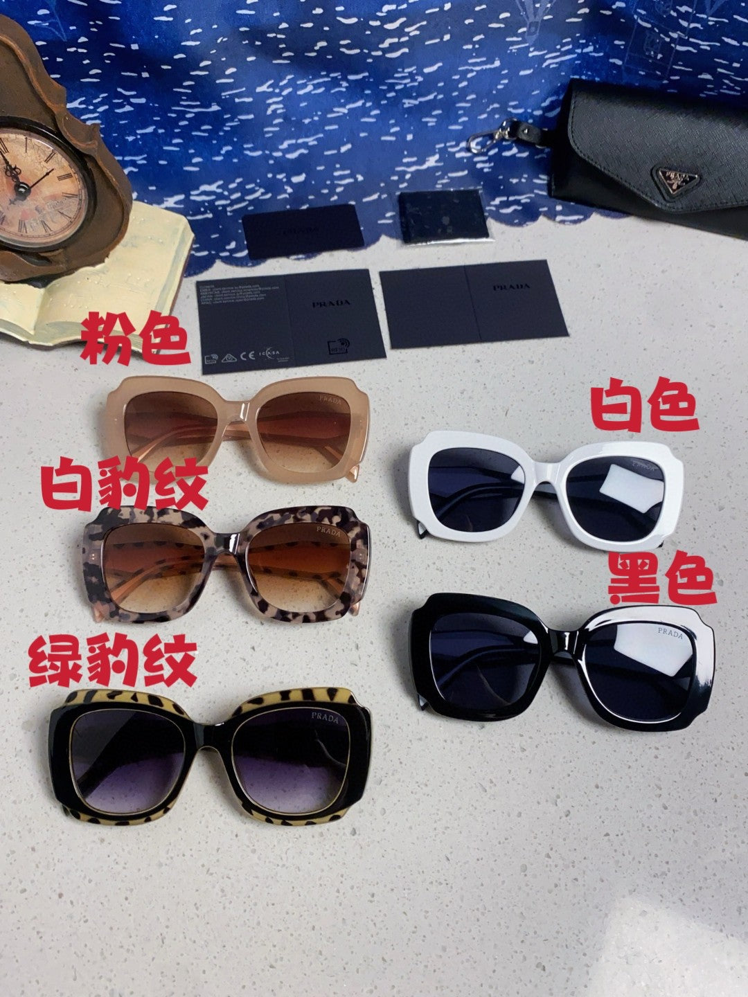 Prada 16YSF Acetate Fashion Gold Lens Sunglasses for Men & Women - 867152 - detail image 12