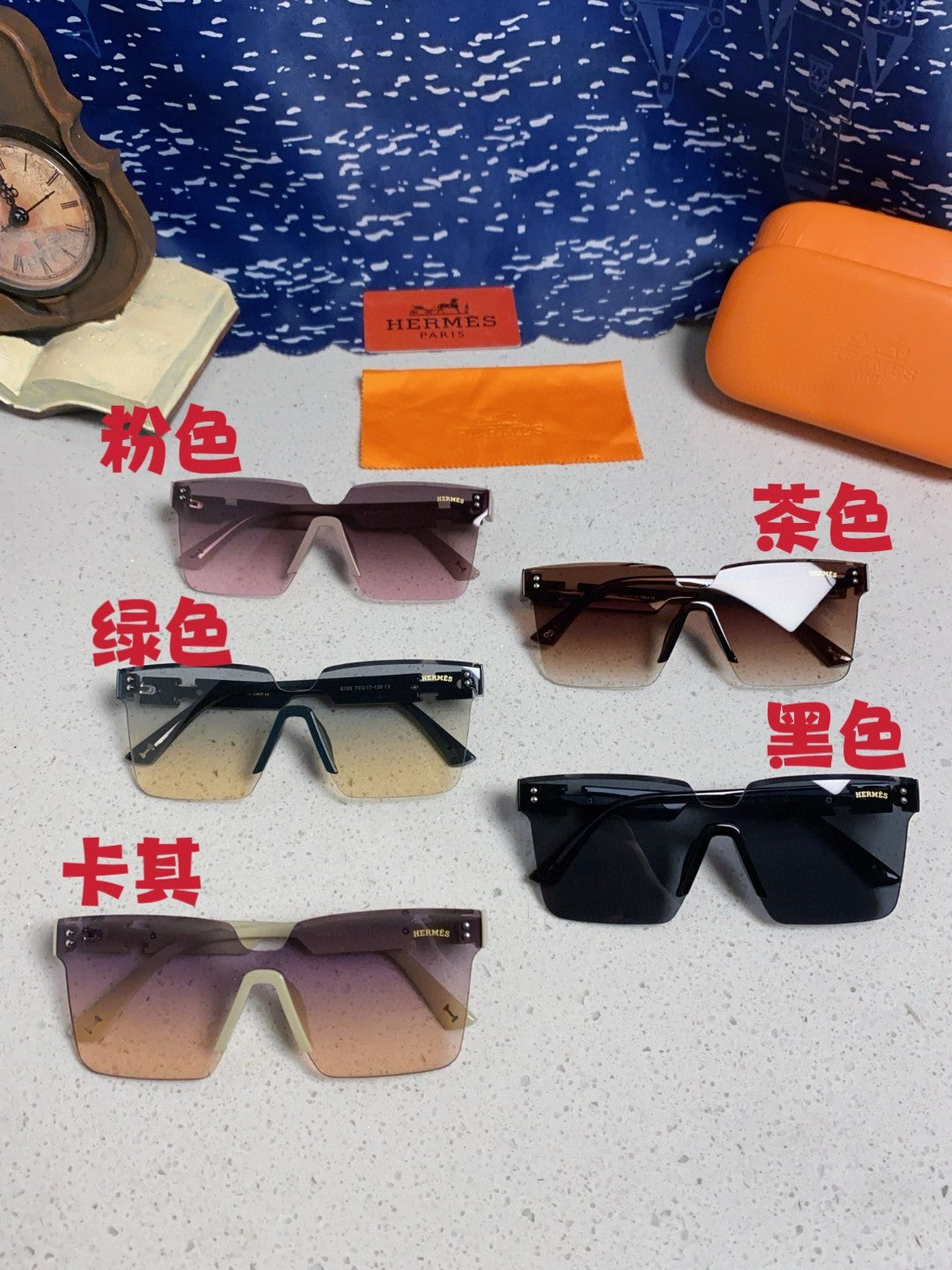 Hermès Lightweight Rimless Silver Lens Sunglasses for Women - 466412 - detail image 12