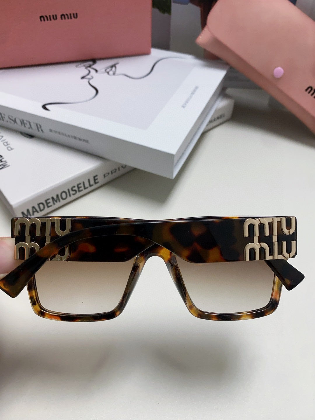 Miu Miu Square Silver Lens Sunglasses for Women - detail image 4