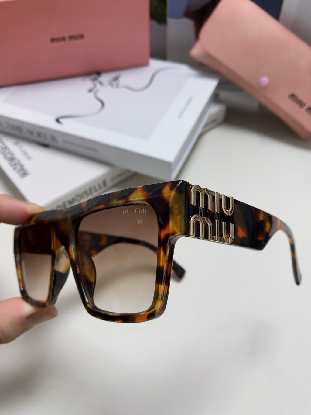Miu Miu Square Silver Lens Sunglasses for Women - detail image 5