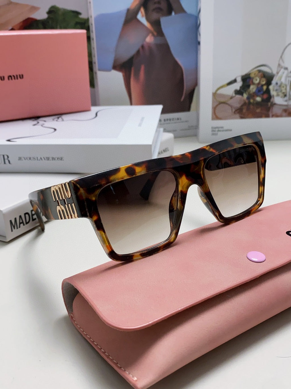 Miu Miu Square Silver Lens Sunglasses for Women - detail image 7