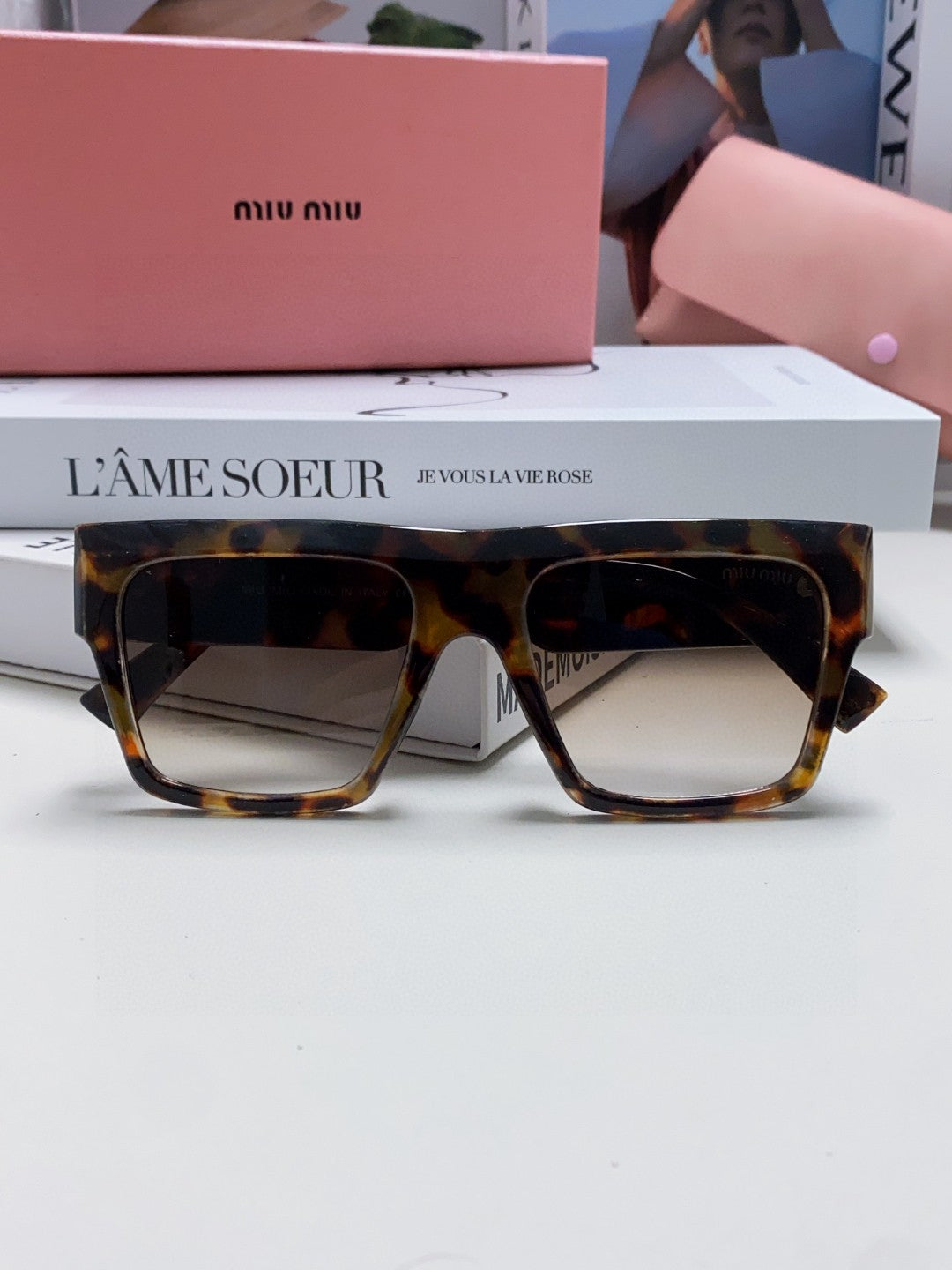 Miu Miu Square Silver Lens Sunglasses for Women - detail image 6