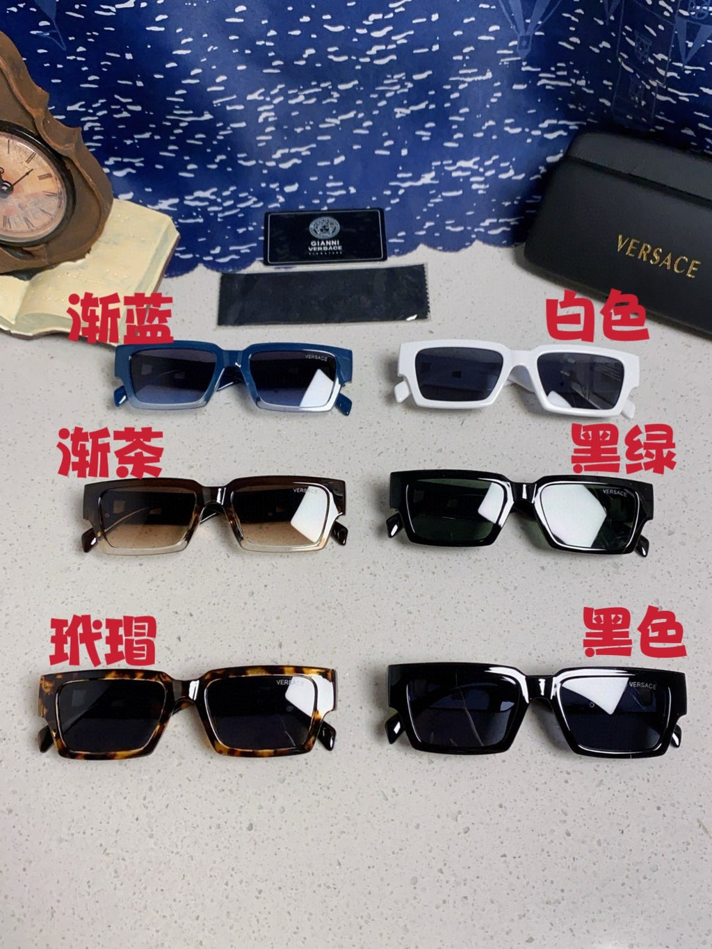 Versace Fashion Blue Lens Sunglasses for Men & Women - detail image 13
