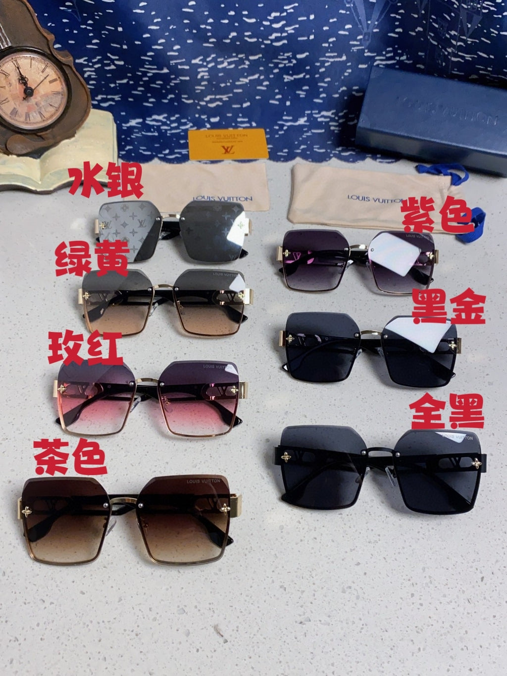 Louis Vuitton Metal Square Silver Lens Sunglasses for Men & Women - 414902 - detail image 12