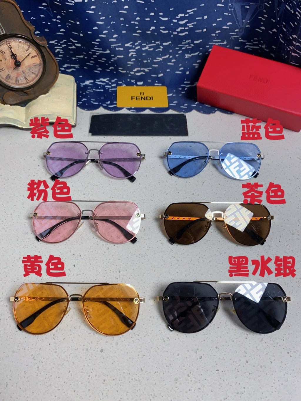 Fendi Lightweight Rimless Gold Lens Sunglasses for Men & Women - detail image 11