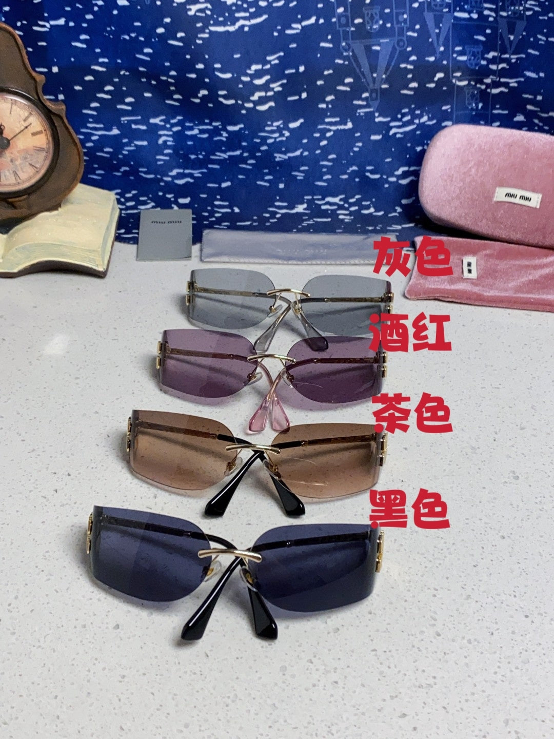 Miu Miu A51S Fashion Blue Lens Sunglasses for Men & Women - detail image 12