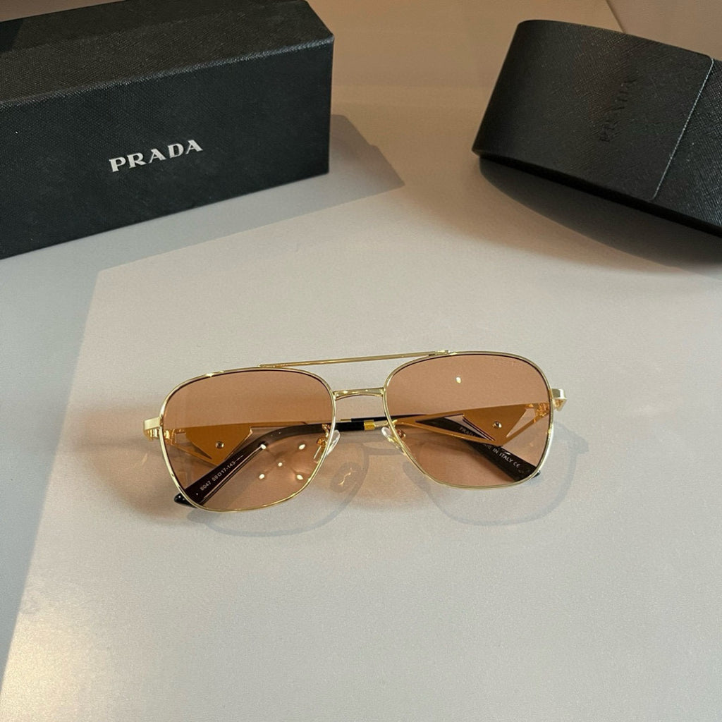Prada Polarized Fashion Gold Lens Sunglasses for Men - 372135 - detail image 5