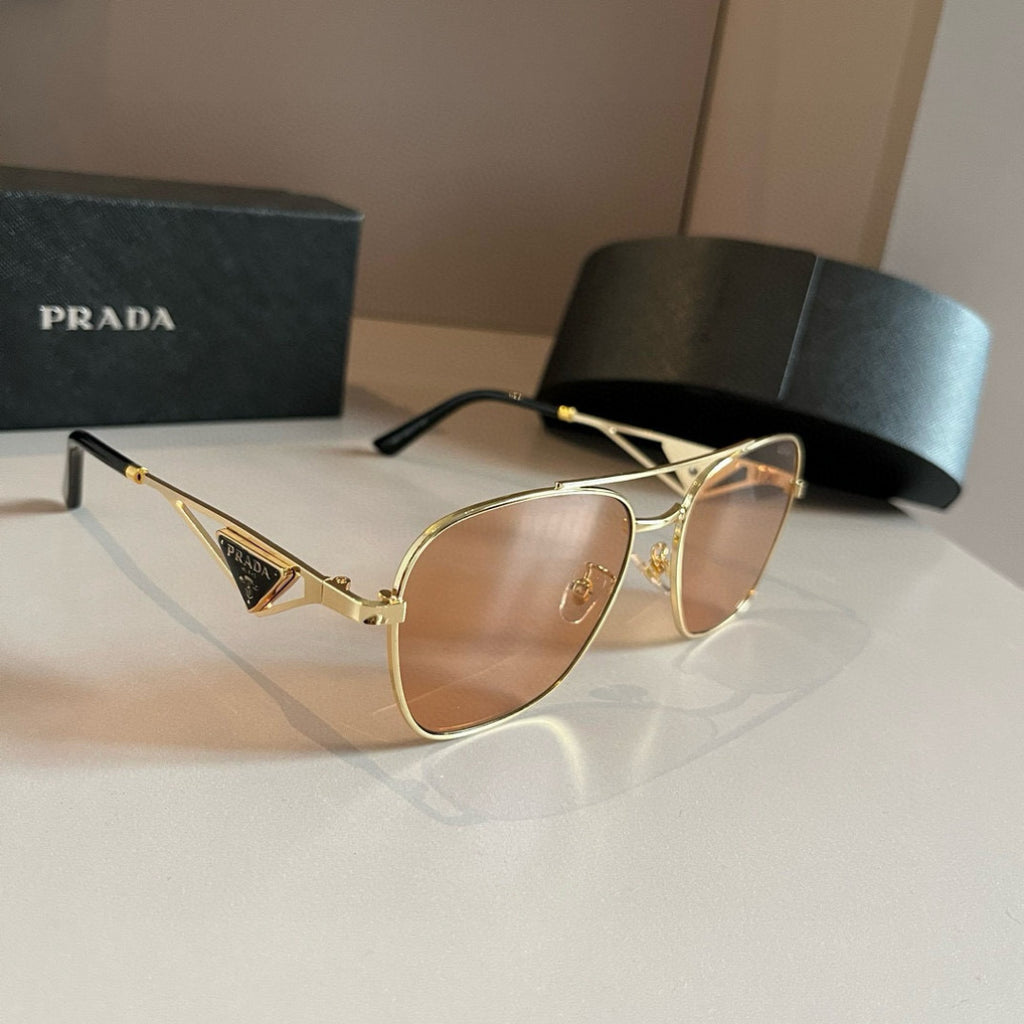 Prada Polarized Fashion Gold Lens Sunglasses for Men - 372135