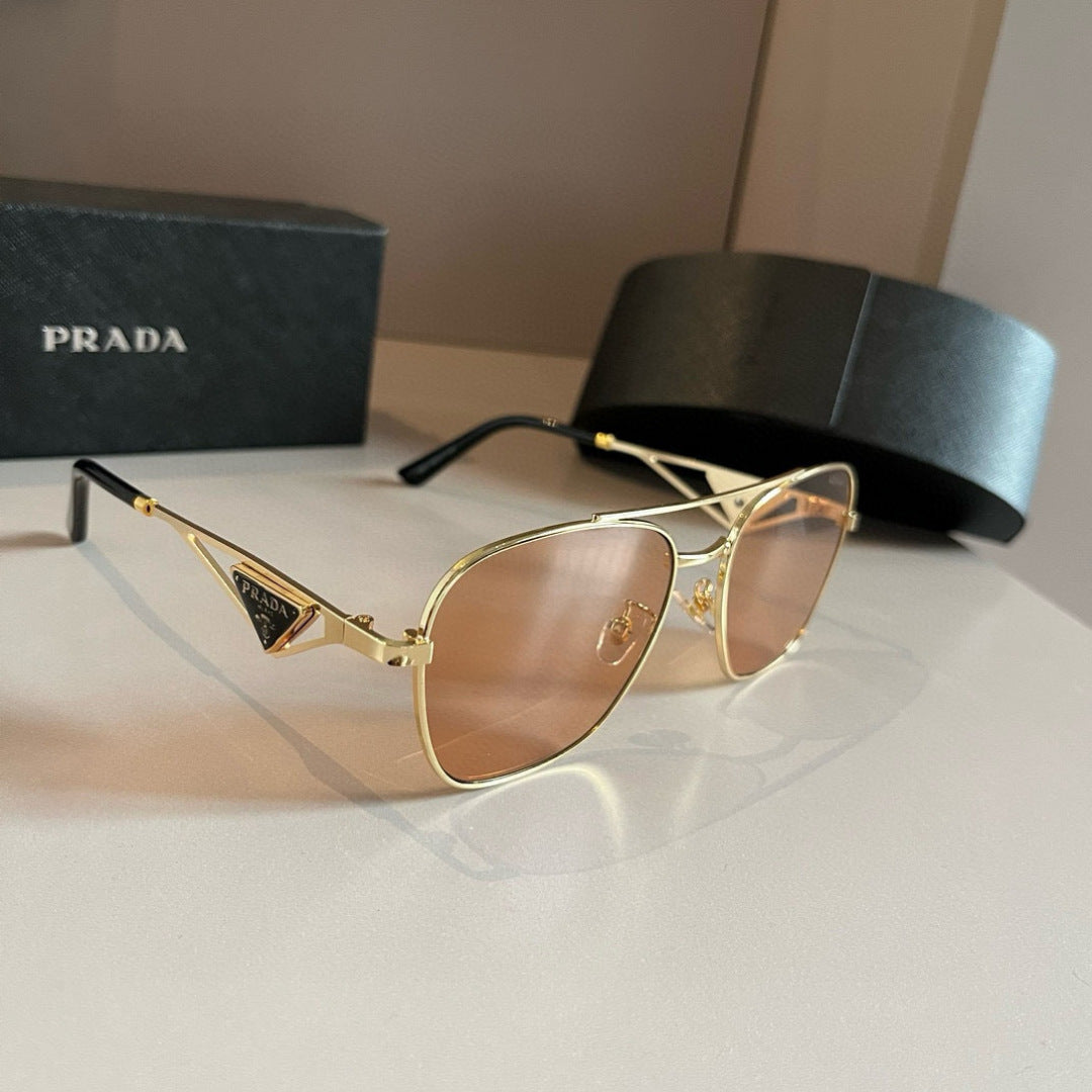 Prada Polarized Fashion Gold Lens Sunglasses for Men - 372135