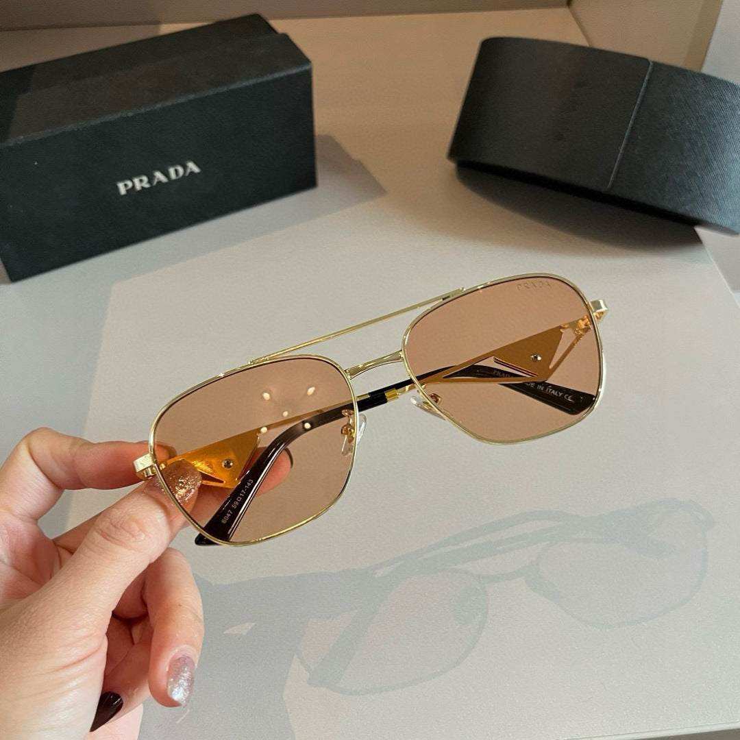 Prada Polarized Fashion Gold Lens Sunglasses for Men - 372135 - detail image 4