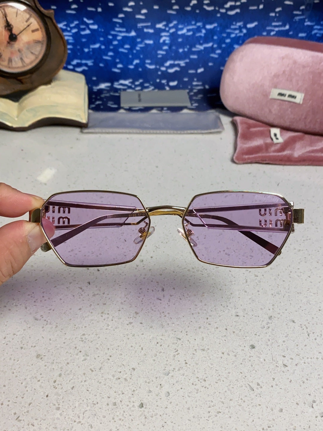 Miu Miu Fashion Silver Lens Sunglasses for Women - 399210 - detail image 4