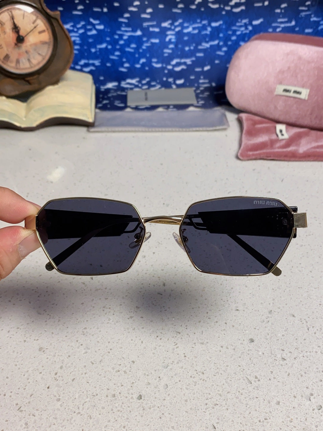 Miu Miu Fashion Blue Lens Sunglasses for Women - detail image 4