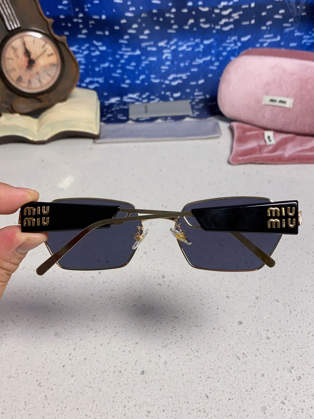 Miu Miu Fashion Blue Lens Sunglasses for Women - 399215 - detail image 5