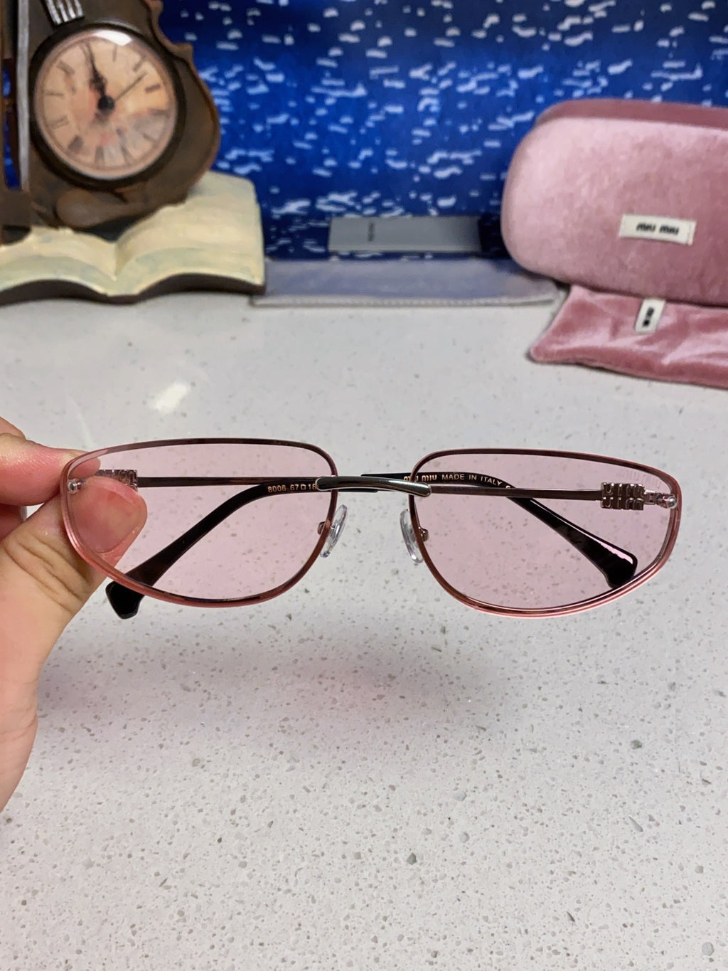 Miu Miu Fashion Pink Lens Sunglasses for Men & Women - detail image 5