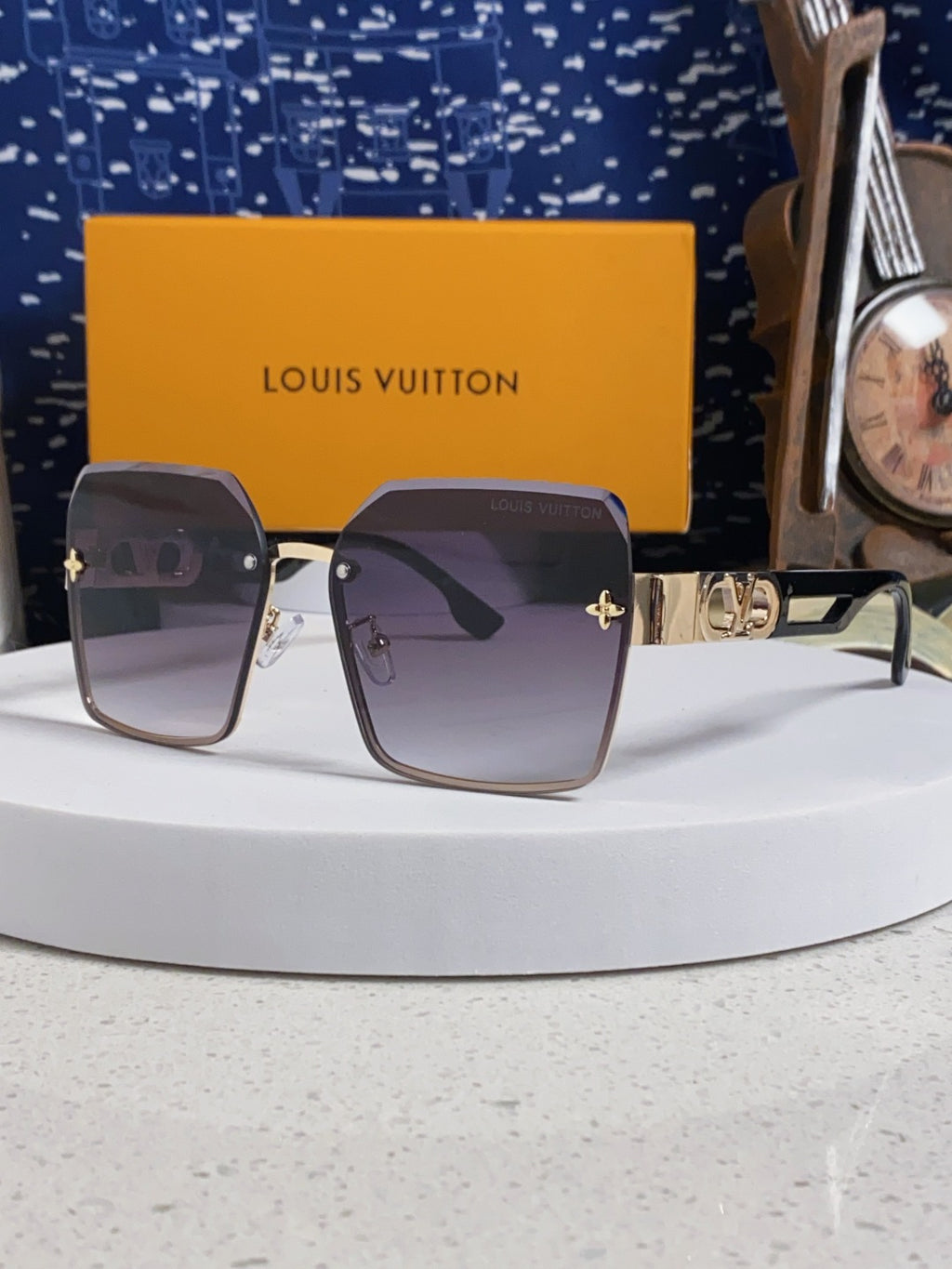 Louis Vuitton Metal Square Silver Lens Sunglasses for Men & Women - 414900