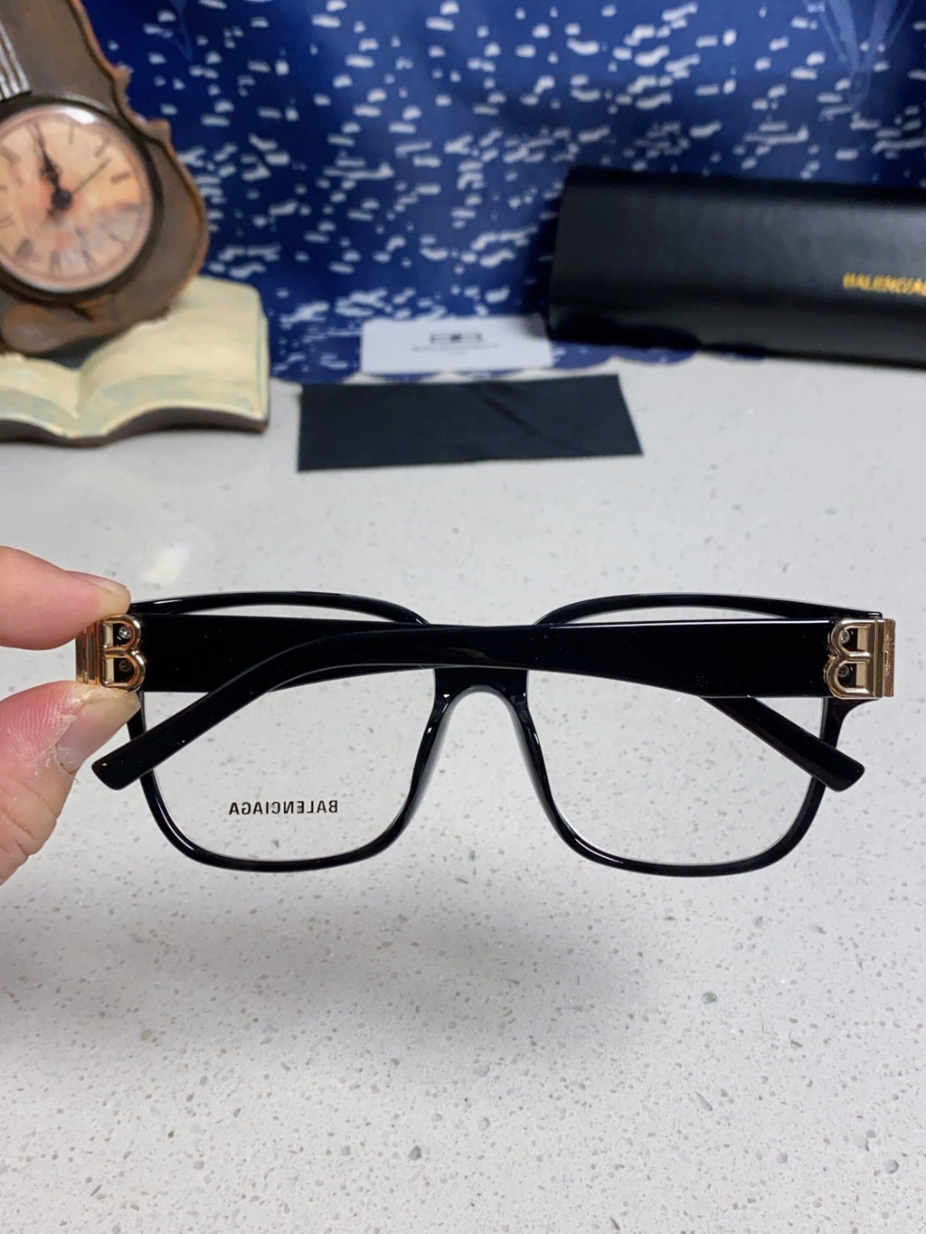 Balenciaga Folding Square Gold Lens Sunglasses for Men & Women - 416119 - detail image 6