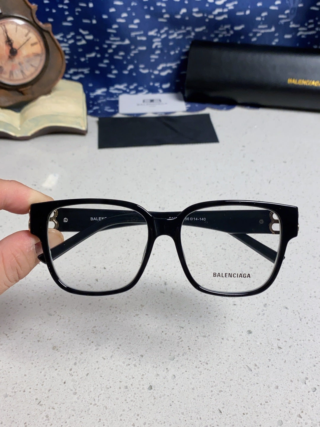 Balenciaga Folding Square Gold Lens Sunglasses for Men & Women - 416119 - detail image 5