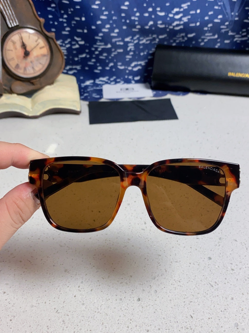 Balenciaga Folding Square Brown Lens Sunglasses for Men & Women - 416121 - detail image 4