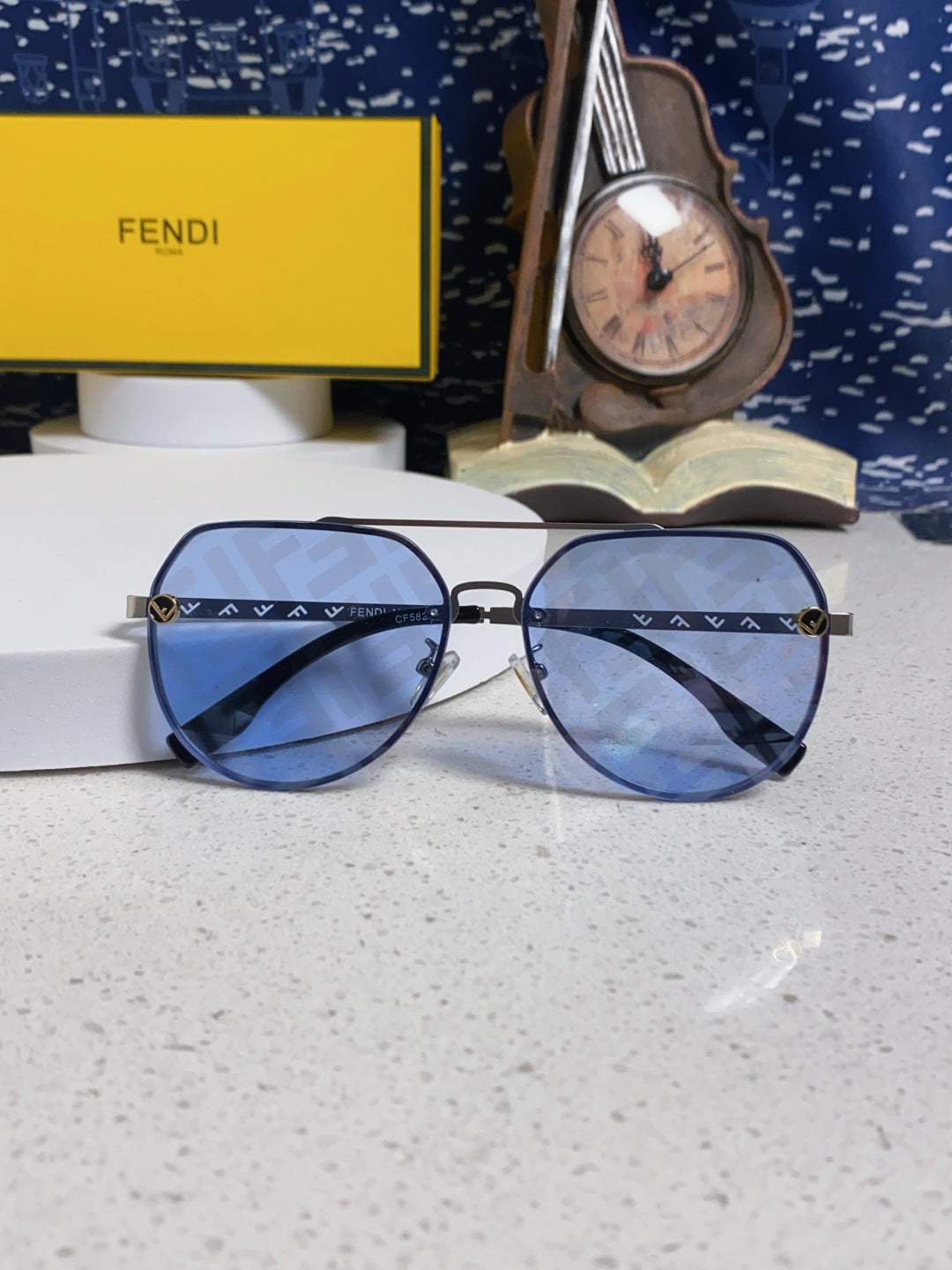 Fendi Lightweight Rimless Blue Lens Sunglasses for Men & Women - 449833 - detail image 8