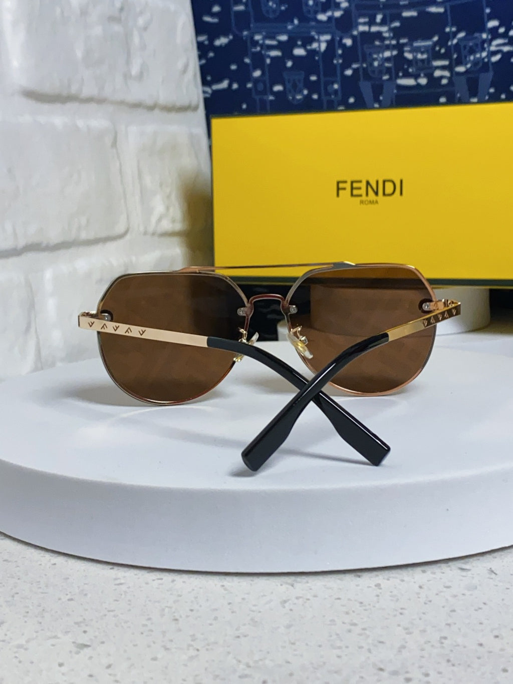 Fendi Lightweight Rimless Brown Lens Sunglasses for Men & Women - 449834 - detail image 3