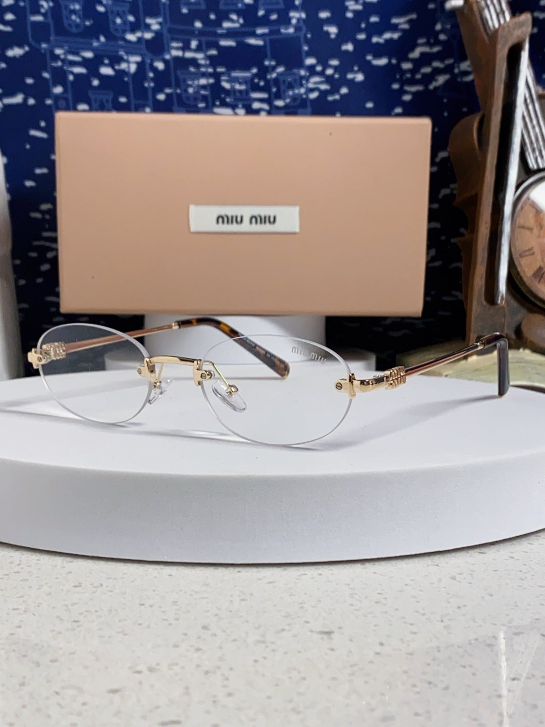 Miu Miu Lightweight Metal Rimless Silver Lens Sunglasses for Women - 449701