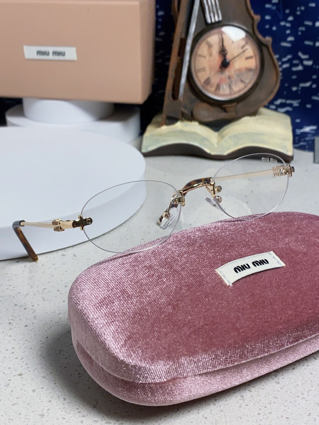 Miu Miu Lightweight Metal Rimless Silver Lens Sunglasses for Women - 449701 - detail image 10